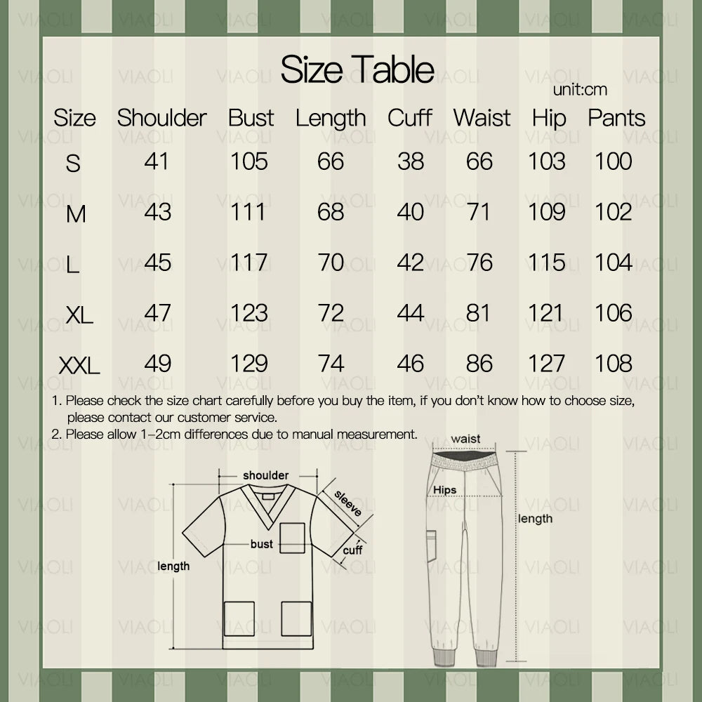 Nurse Uniforms Woman Short Sleeve V Neck Top Scrubs Jogger Pants Medical Scrubs Set Women Summer Casual Uniformes Clinicos Mujer